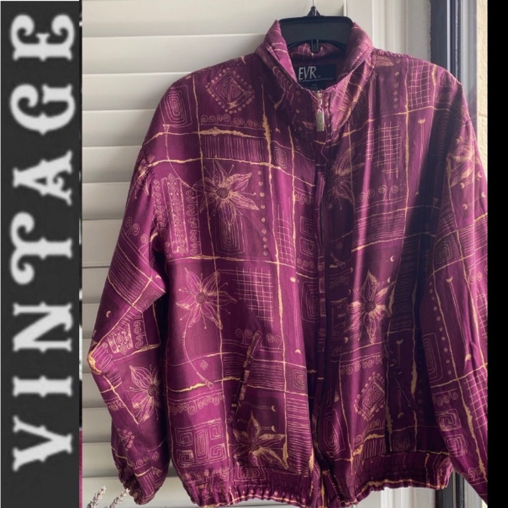 EVR purple silk vintage jacket/windbreaker